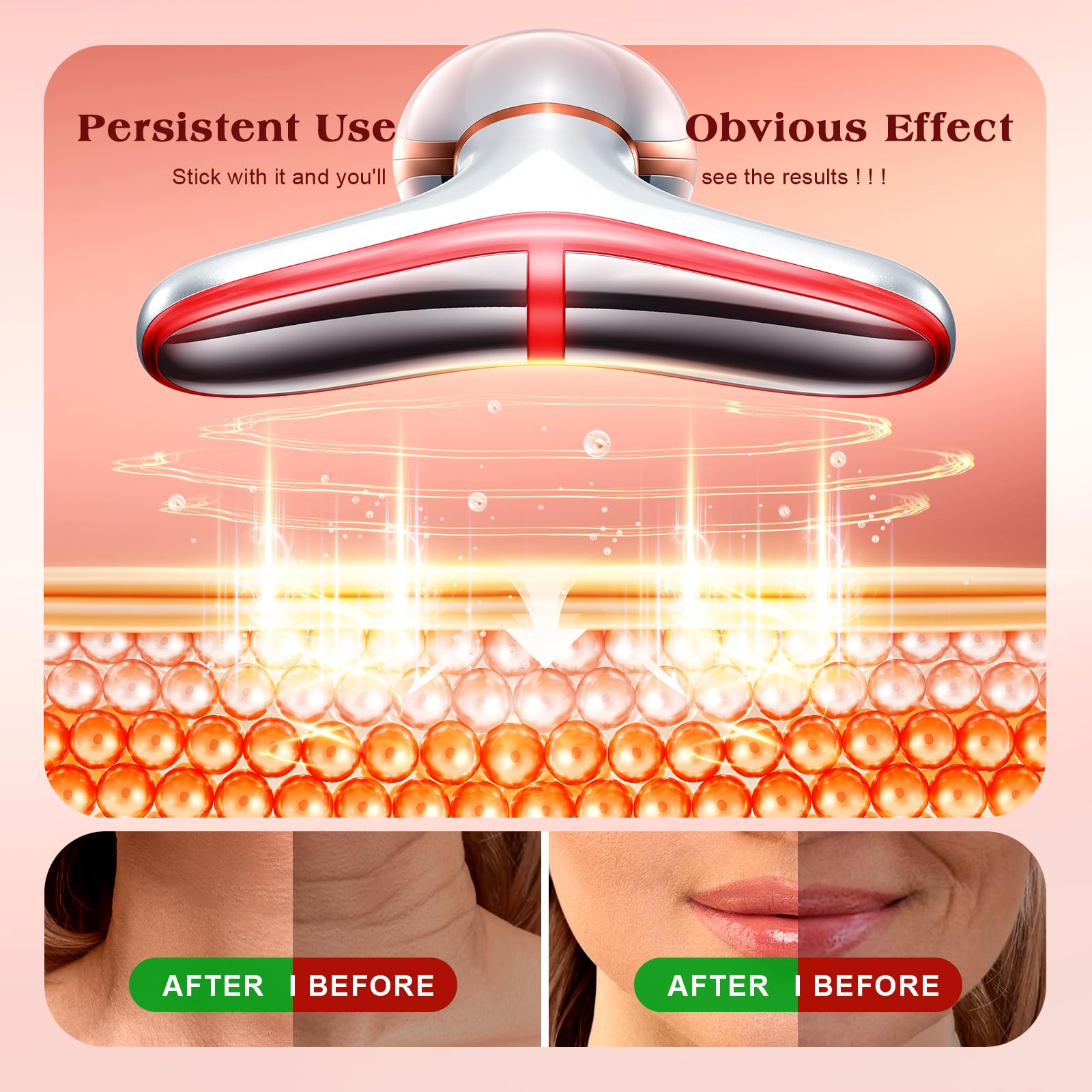 7 Color Red Light Therapy Facial Massager with Heat Vibration
