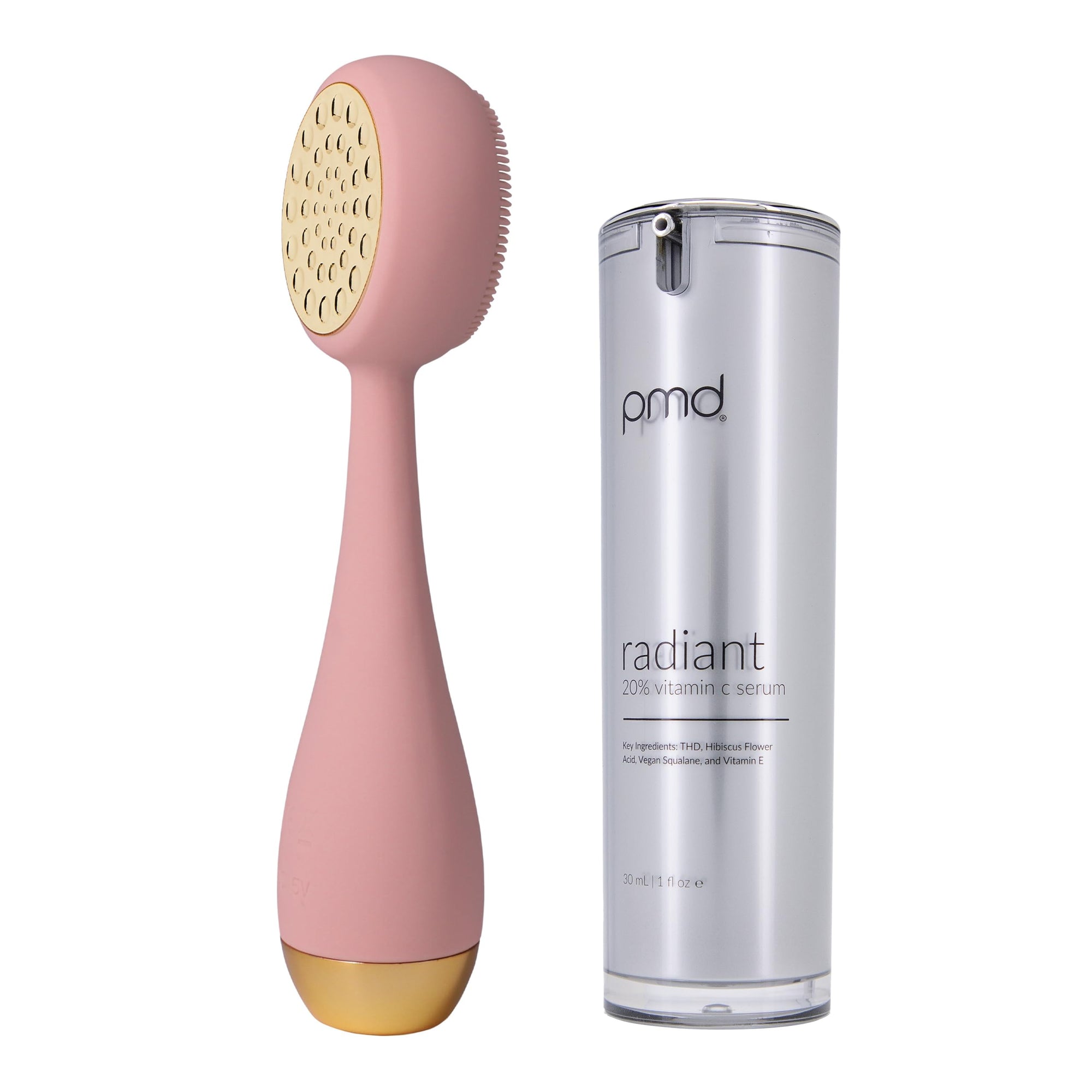 Heated Silicone Facial Cleansing Brush with Metal Massager