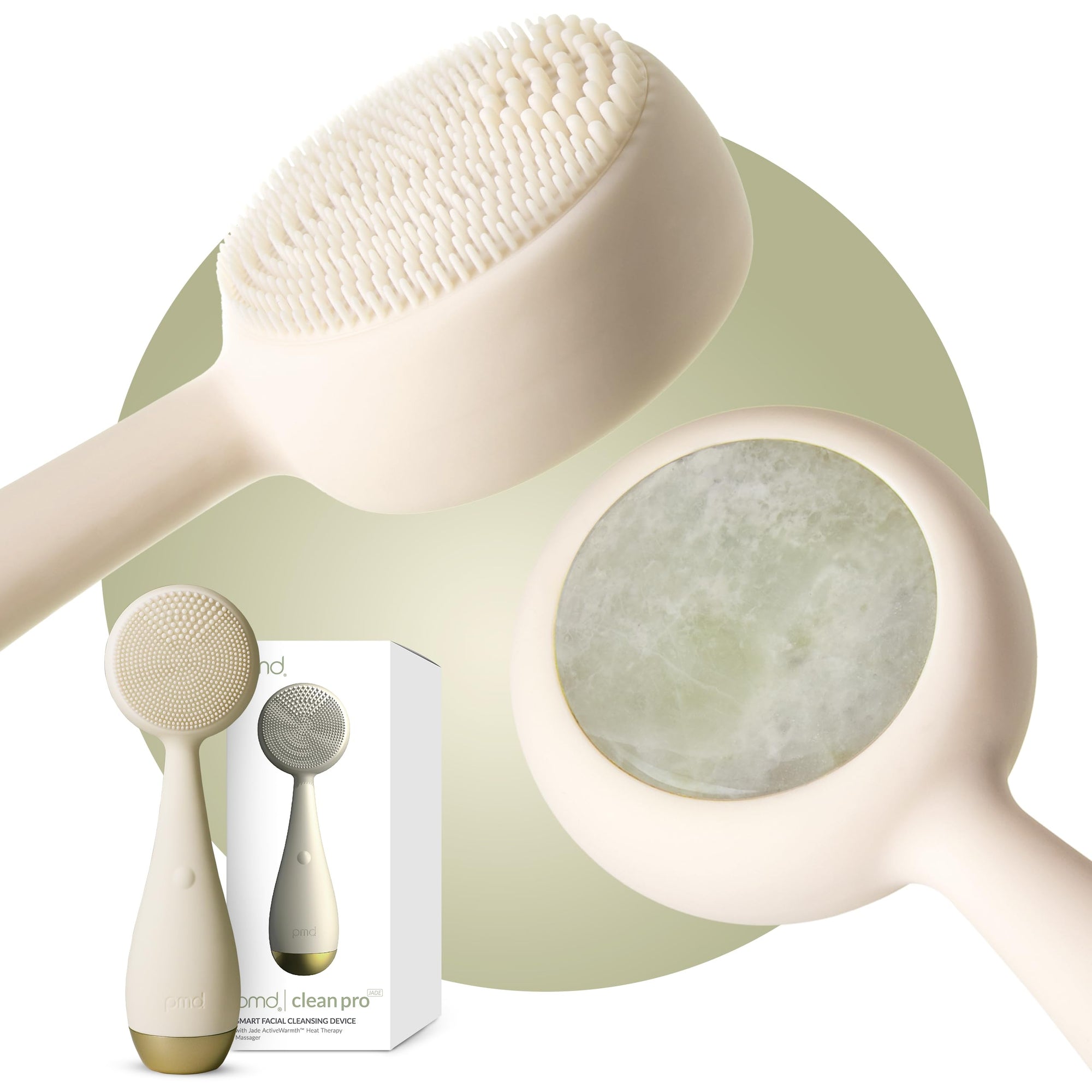 Heated Silicone Facial Cleansing Brush with Metal Massager