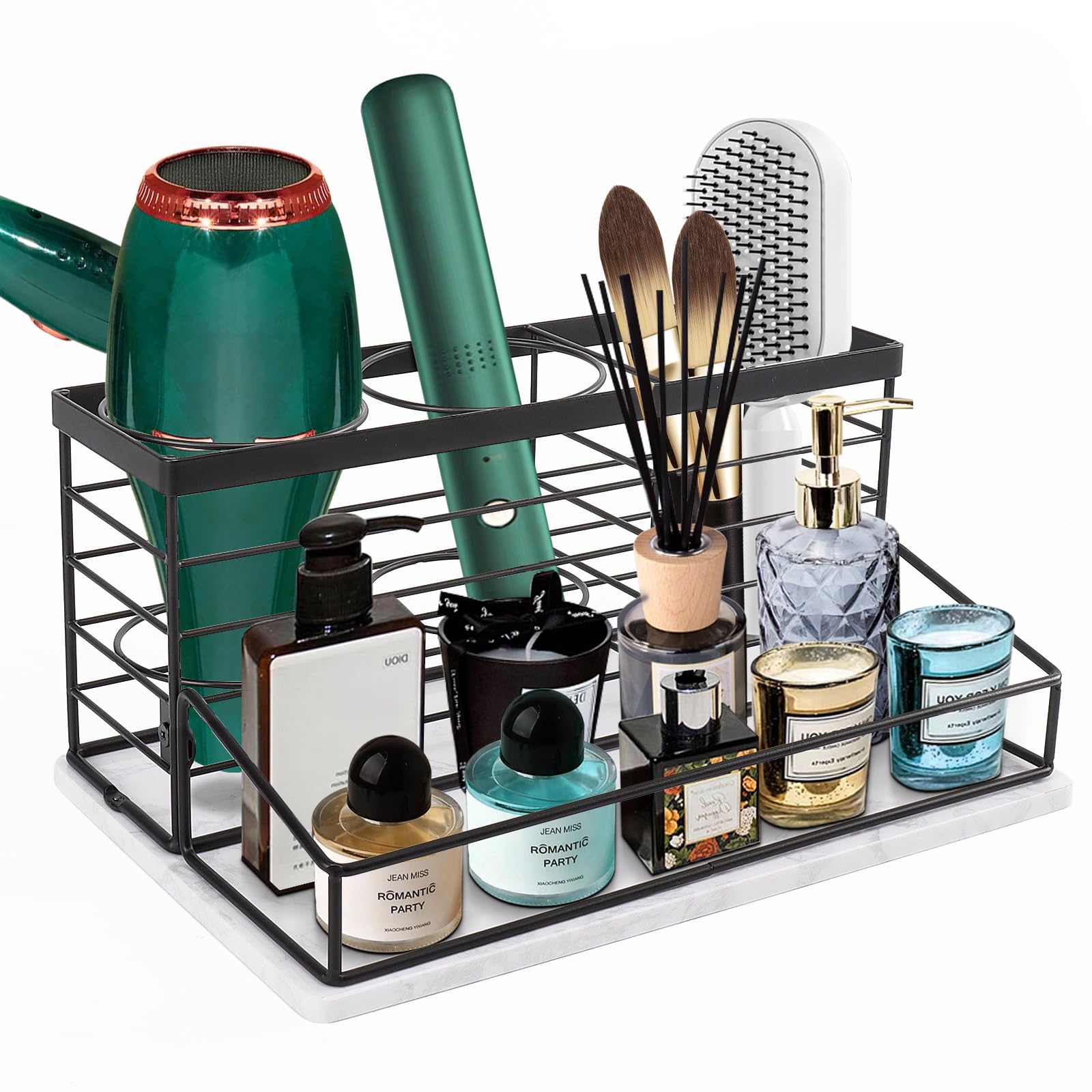 Movable Hair Tool Organizer with Dryer Holder Storage