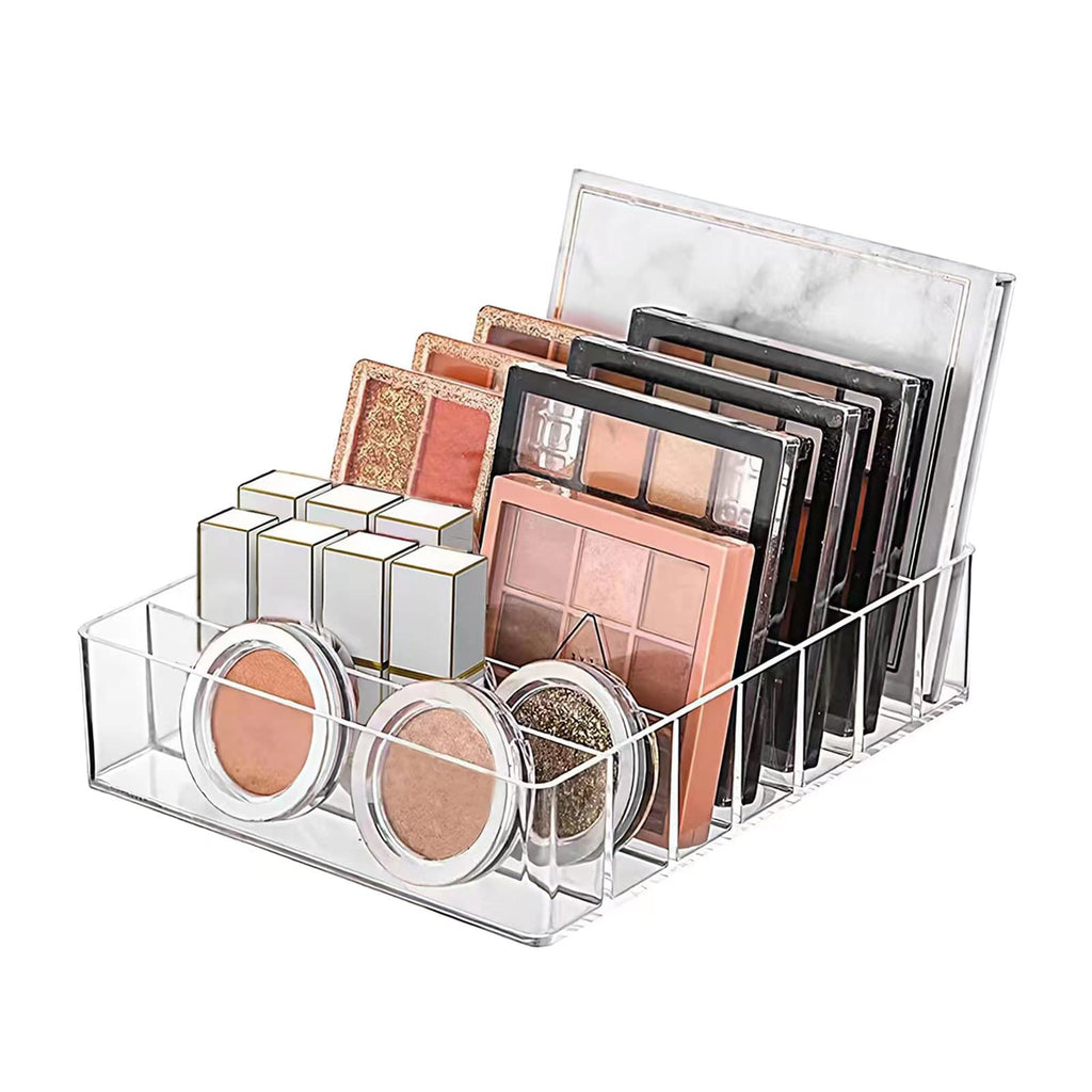 Clear Acrylic Makeup Palette Organizer with 7 Slots Storage