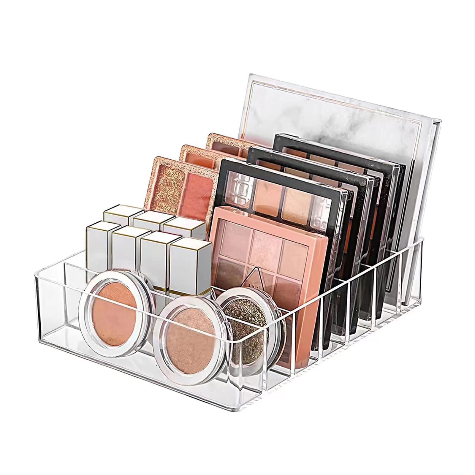 Clear Acrylic Makeup Palette Organizer with 7 Slots Storage
