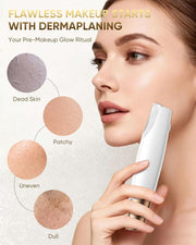 Electric Sonic Facial Dermaplaning Tool with LED Light and Blades