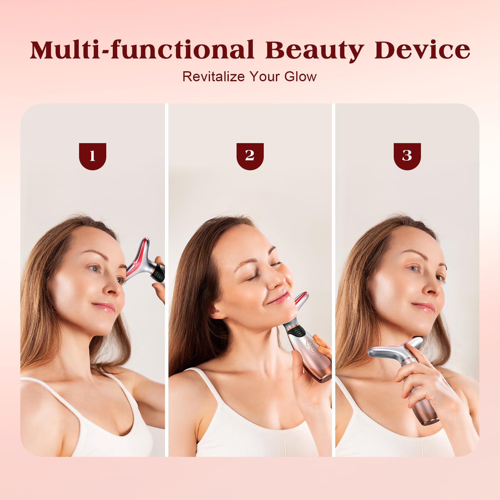 7 Color Red Light Therapy Facial Massager with Heat Vibration