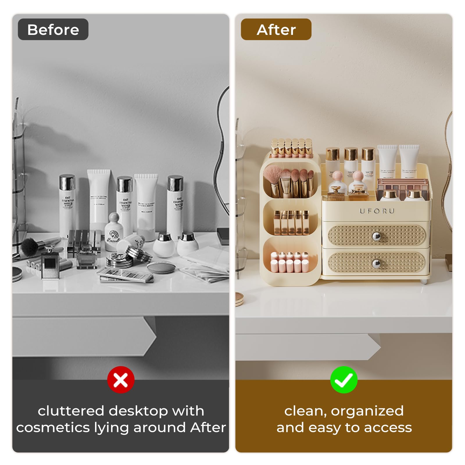 Makeup Organizer with Drawers for Skincare and Cosmetics