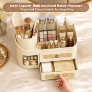 360 Rotating Makeup Organizer with Removable Brush Holder