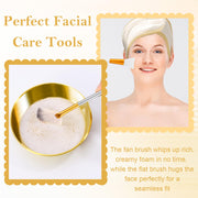 Gold Esthetician Facial Mask Mixing Set with Brushes and Sponges