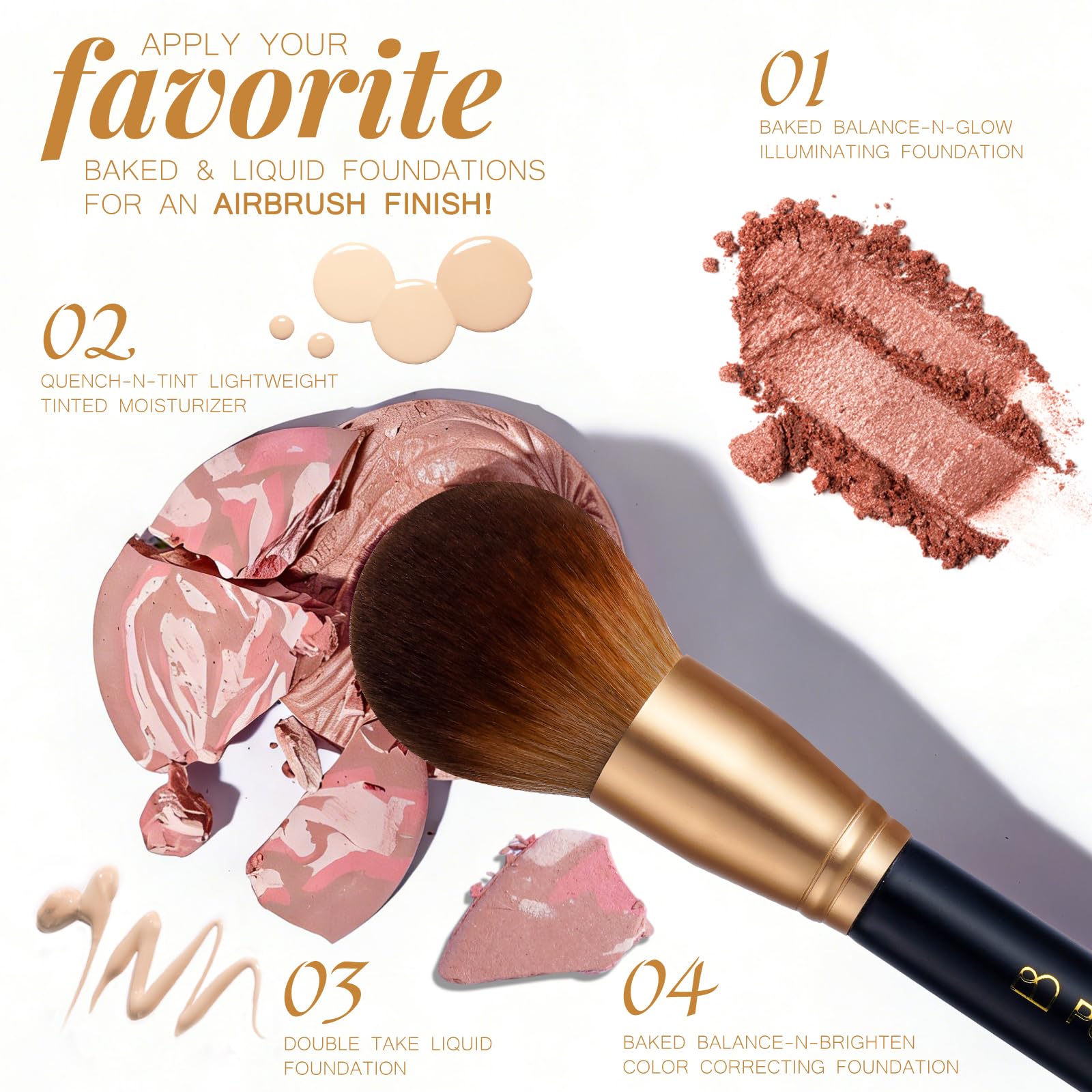 Travel Makeup Brush Set with Kabuki Powder Eyeshadow Foundation Brushes