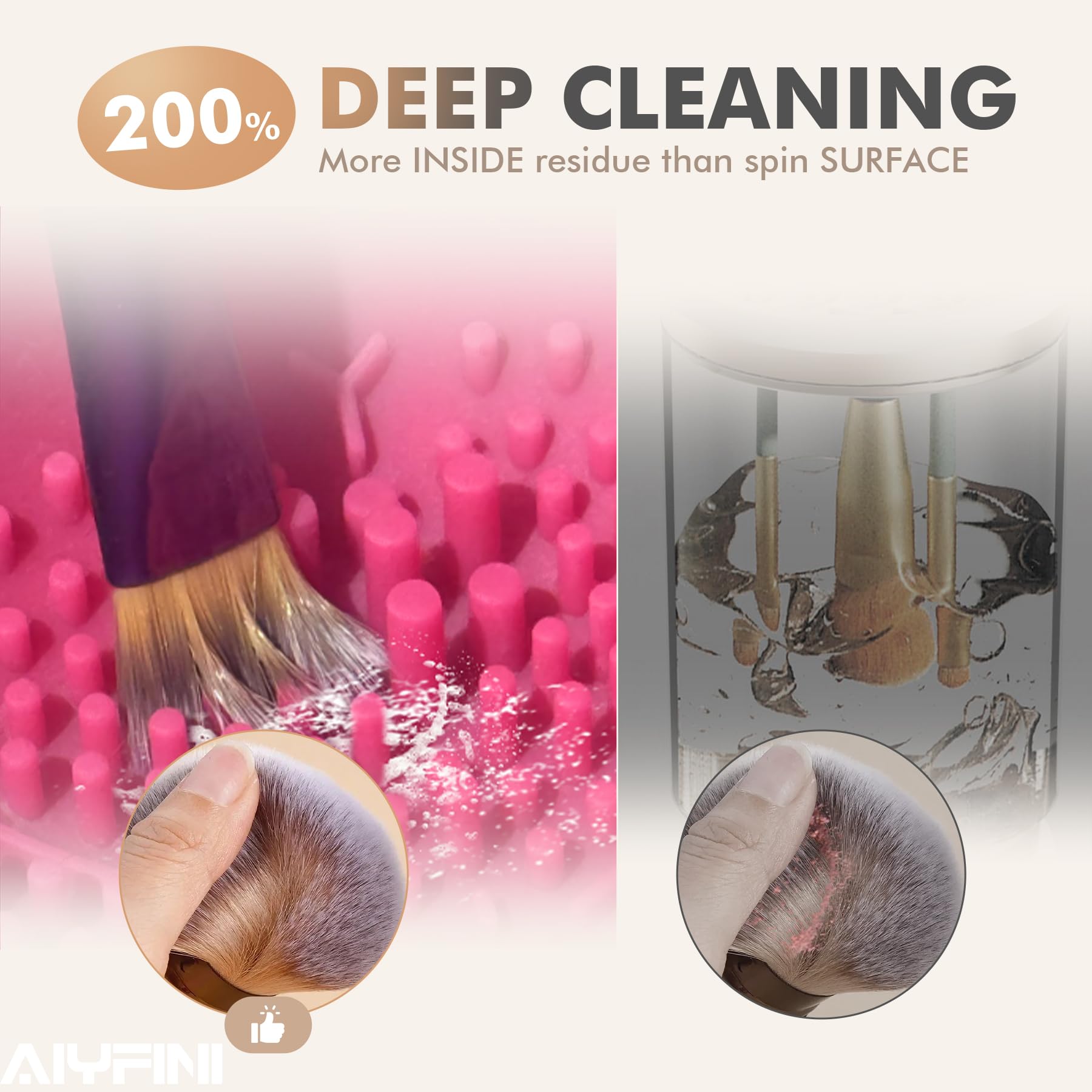 Electric Makeup Brush Cleaner Machine with Portable Spinning Washer