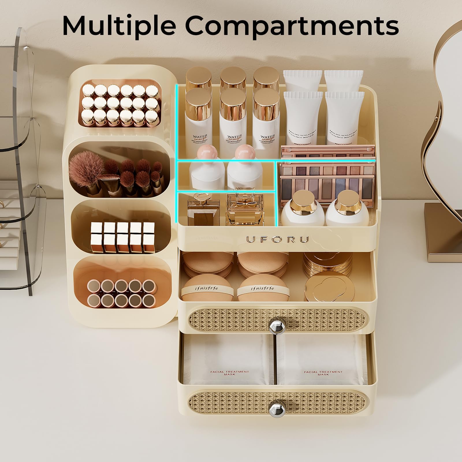 Makeup Organizer with Drawers for Skincare and Cosmetics