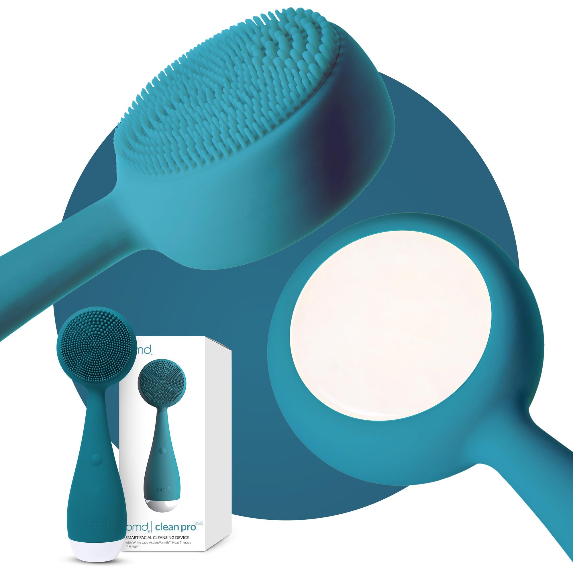 Heated Silicone Facial Cleansing Brush with Metal Massager