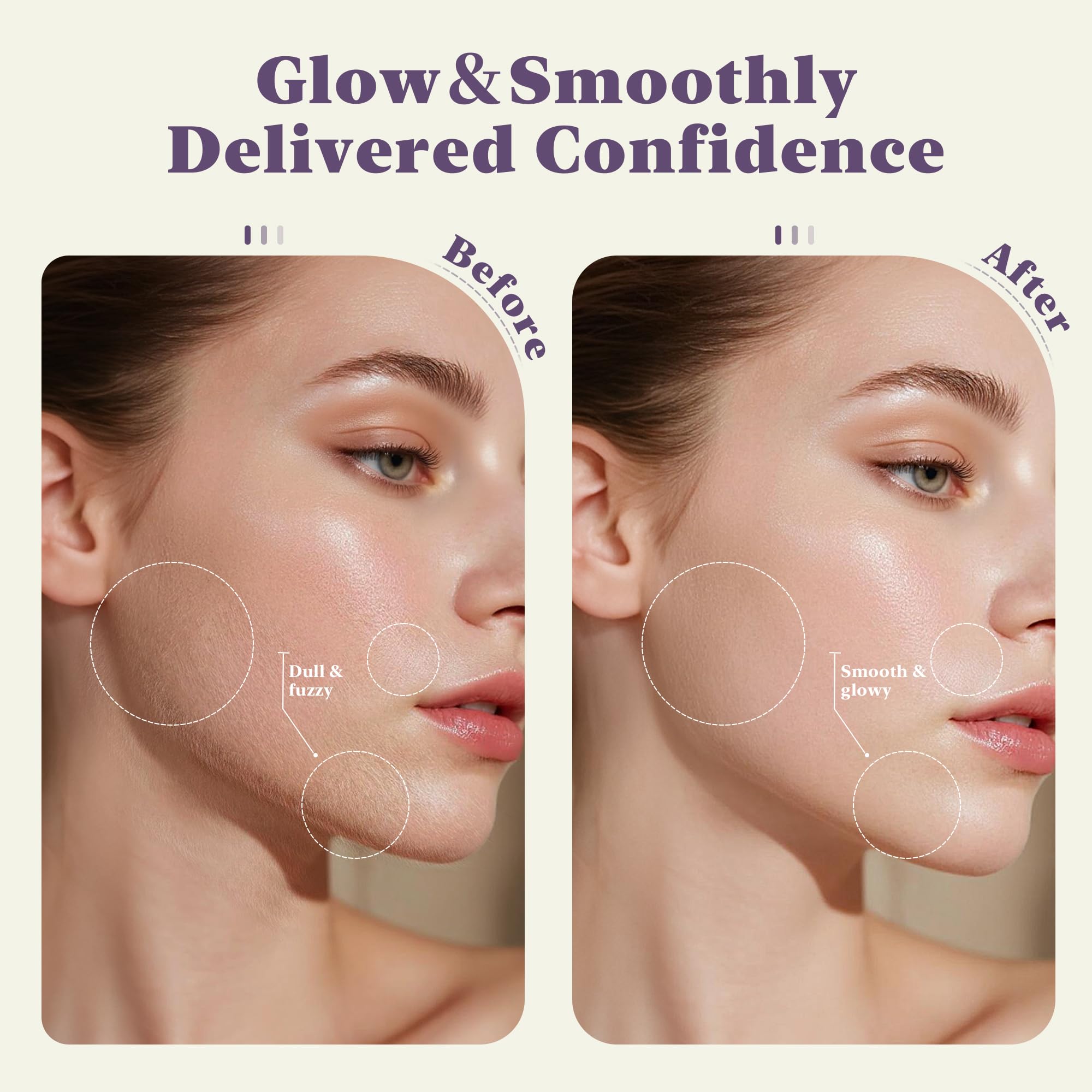 Rechargeable Sonic Facial Dermaplaning Tool with LED Light
