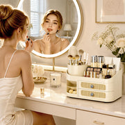 360 Rotating Makeup Organizer with Removable Brush Holder
