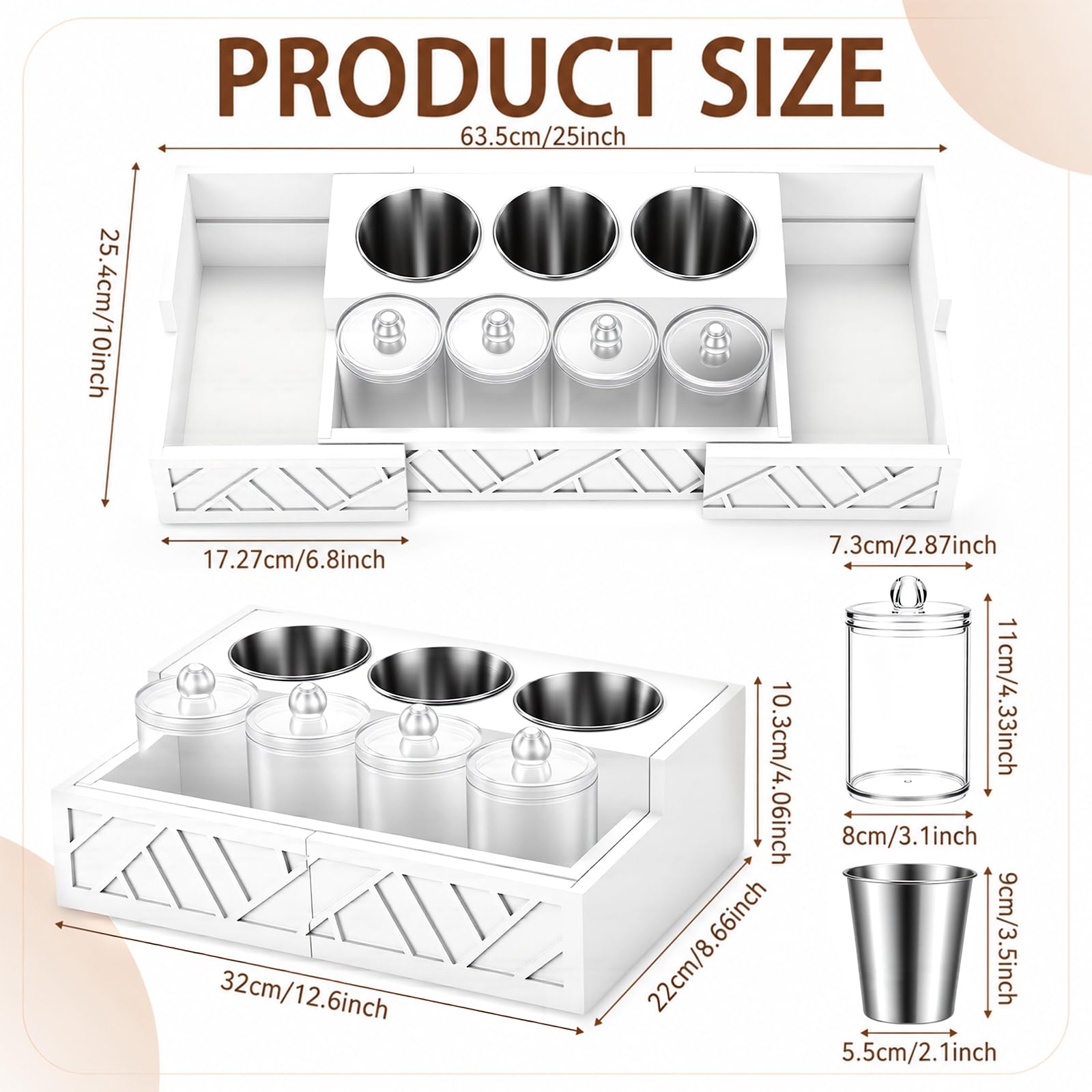 Expandable Hair Tool Organizer with Acrylic Holder Storage