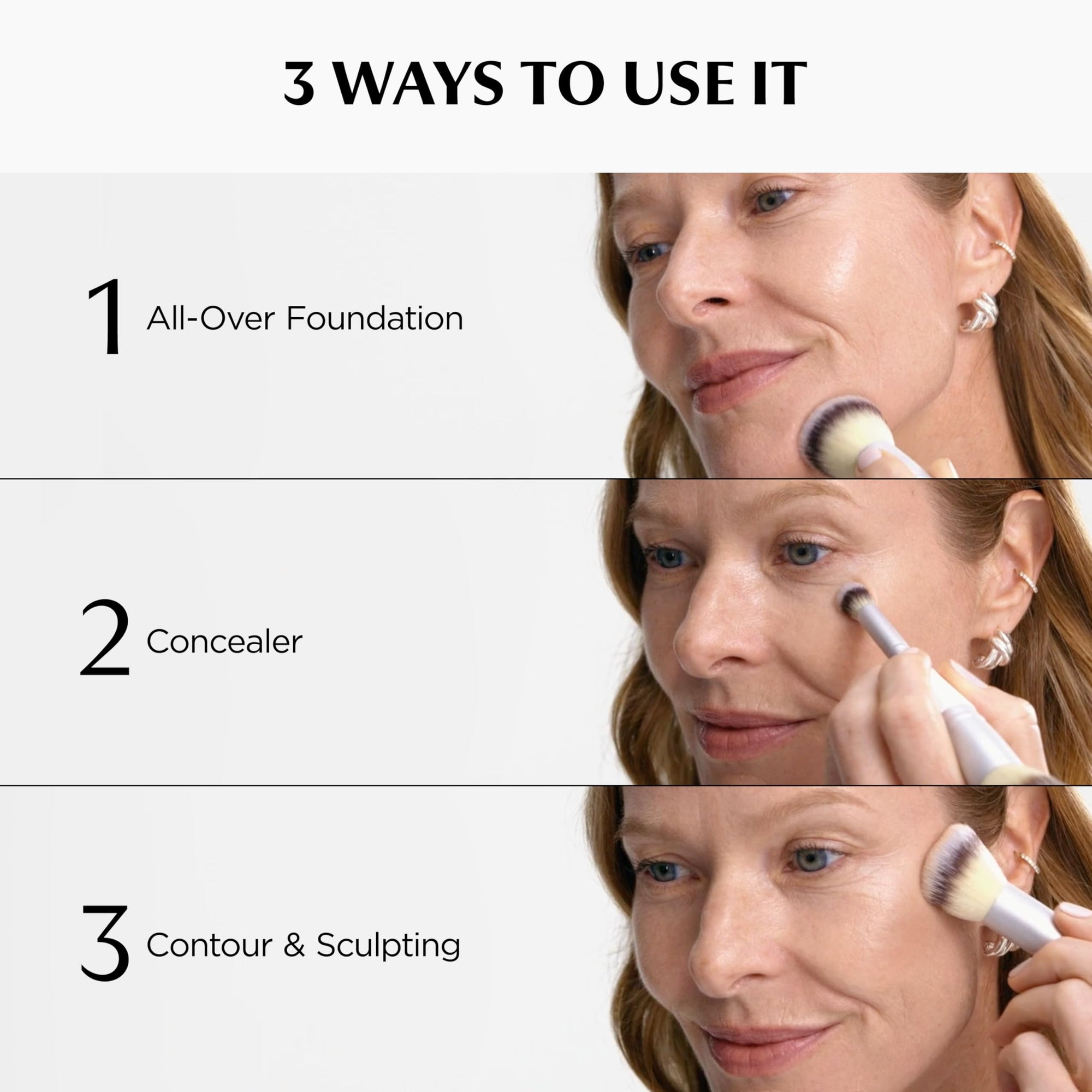 Dual End Complexion Brush for Foundation Concealer Contour Airbrush Finish