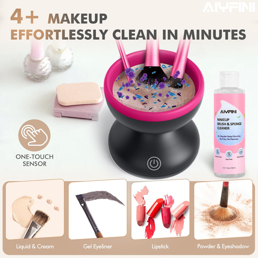 Electric Makeup Brush Cleaner Machine with Portable Spinning Washer