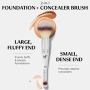 Dual End Complexion Brush for Foundation Concealer Contour Airbrush Finish