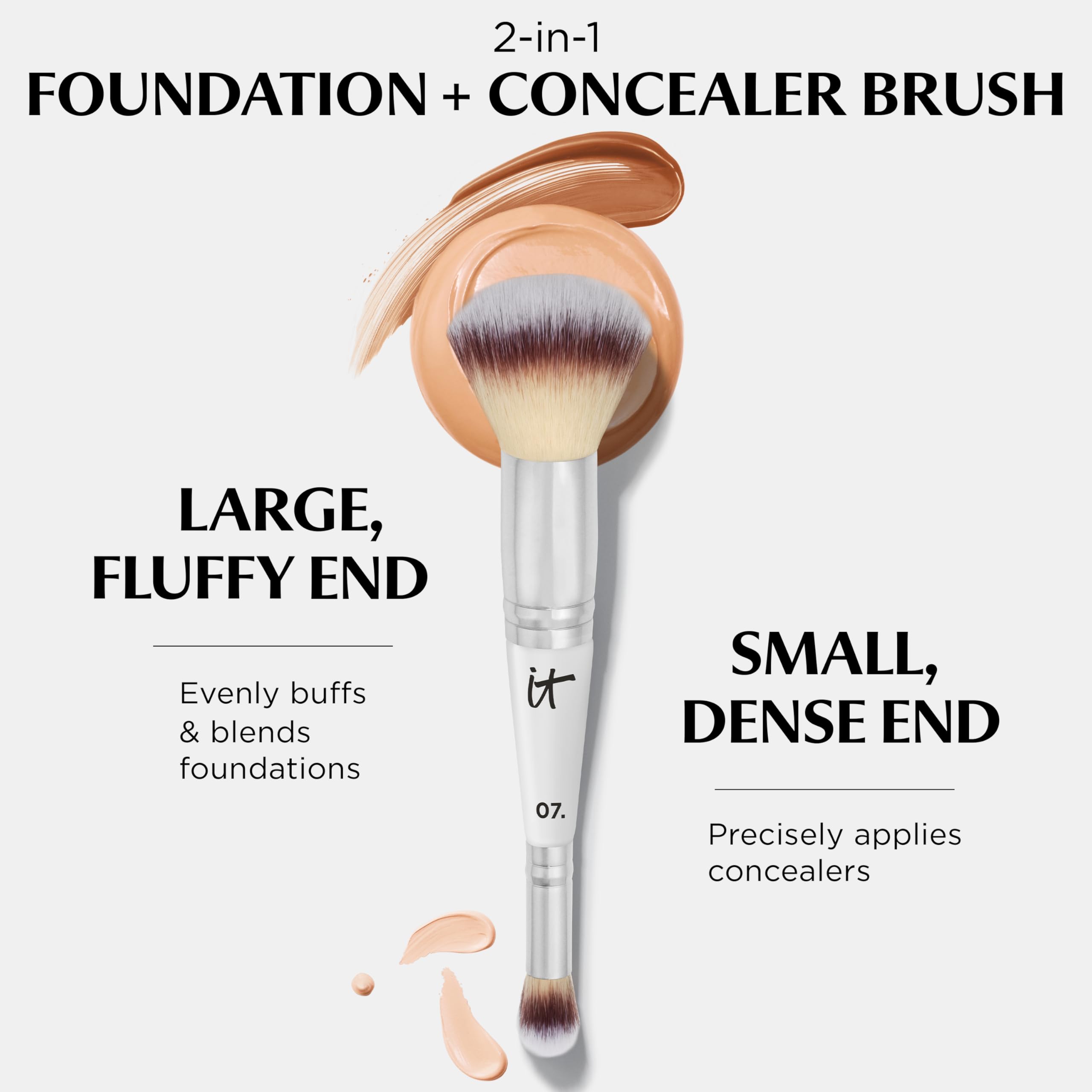 Dual End Complexion Brush for Foundation Concealer Contour Airbrush Finish