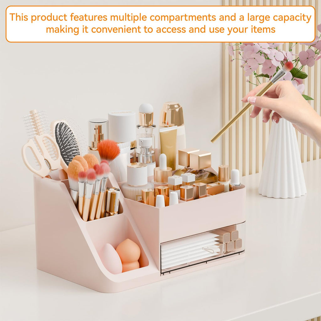 Large Makeup Organizer with Brush Holder