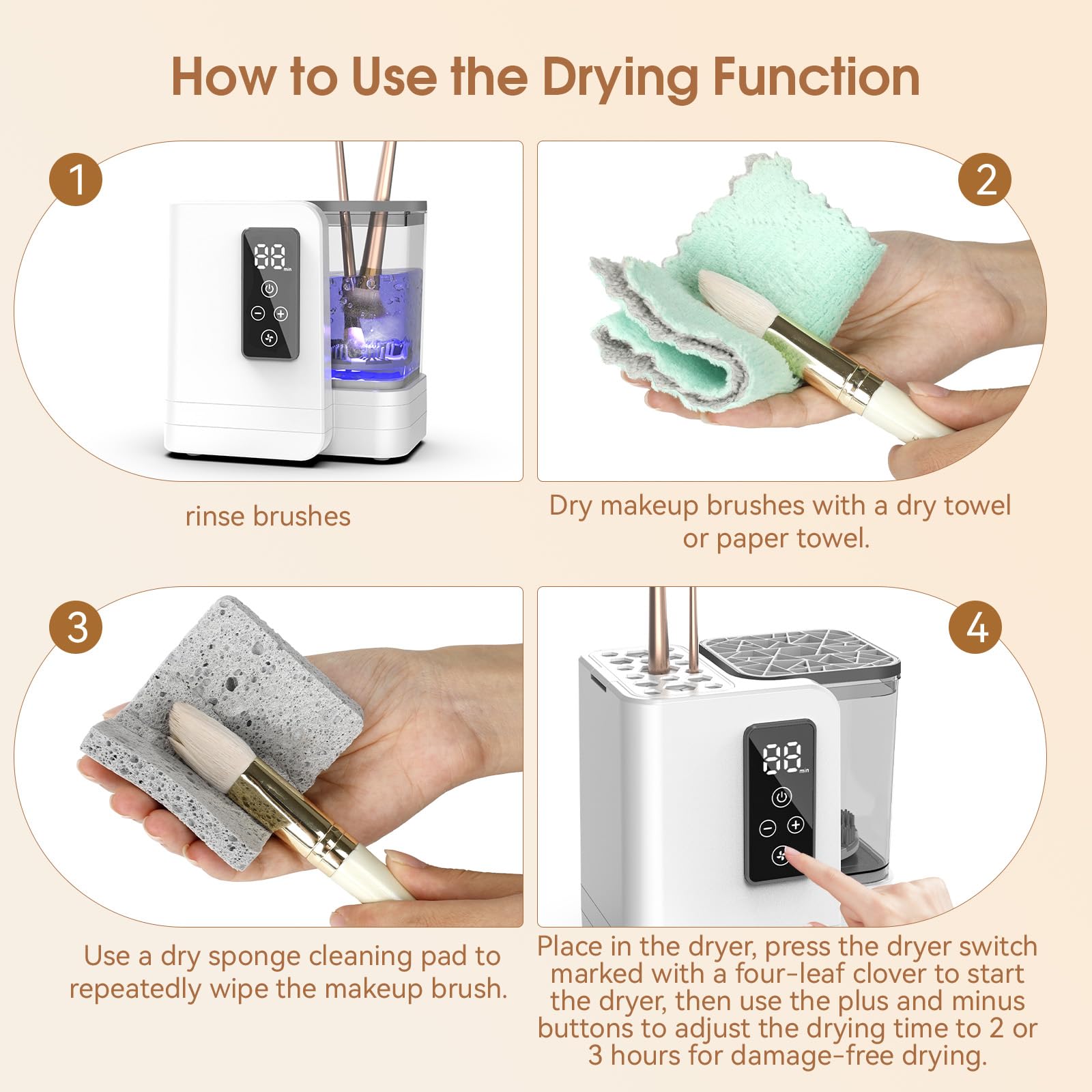 Electric Makeup Brush Cleaner with Dryer Holder USB Portable Tool