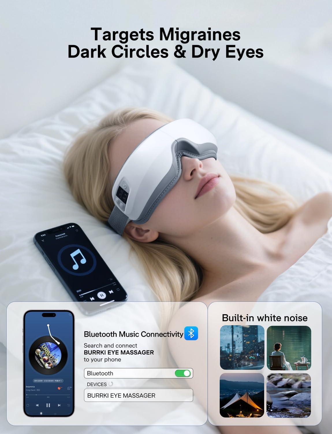 Heated Eye Mask for Migraine Eye Strain and Sleep Relief