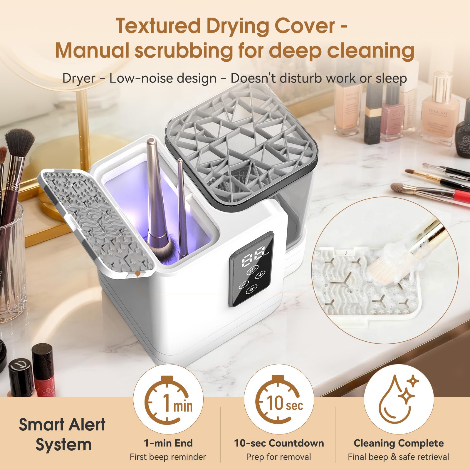 Electric Makeup Brush Cleaner with Dryer Holder USB Portable Tool