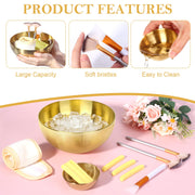 Gold Esthetician Facial Mask Mixing Set with Brushes and Sponges