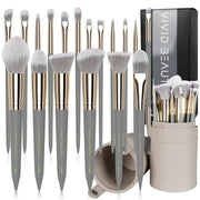 18 Piece Makeup Brush Set with Travel Holder Case