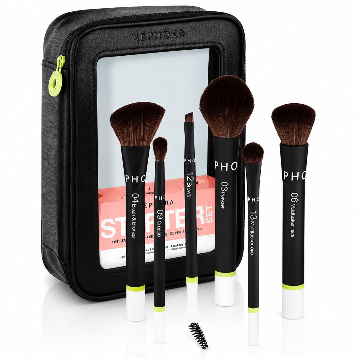 Starter Makeup Brush Set with Face Eye Brushes and Bag