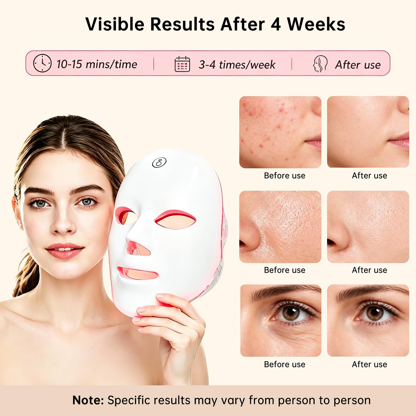 7 Color LED Light Therapy Face Mask Red Light Anti Aging Device