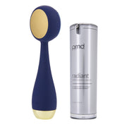 Heated Silicone Facial Cleansing Brush with Metal Massager