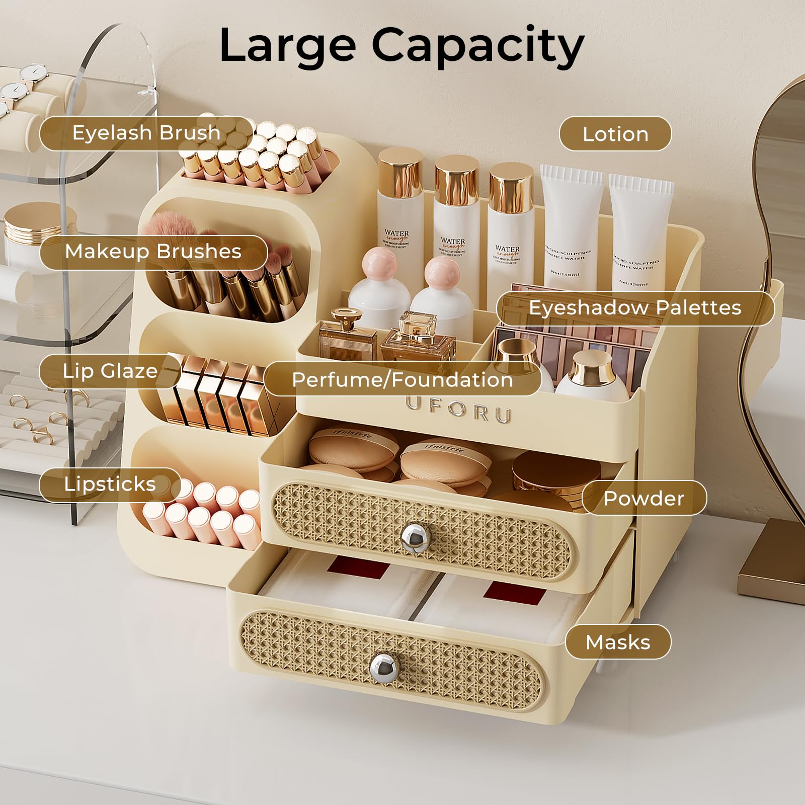 Makeup Organizer with Drawers for Skincare and Cosmetics