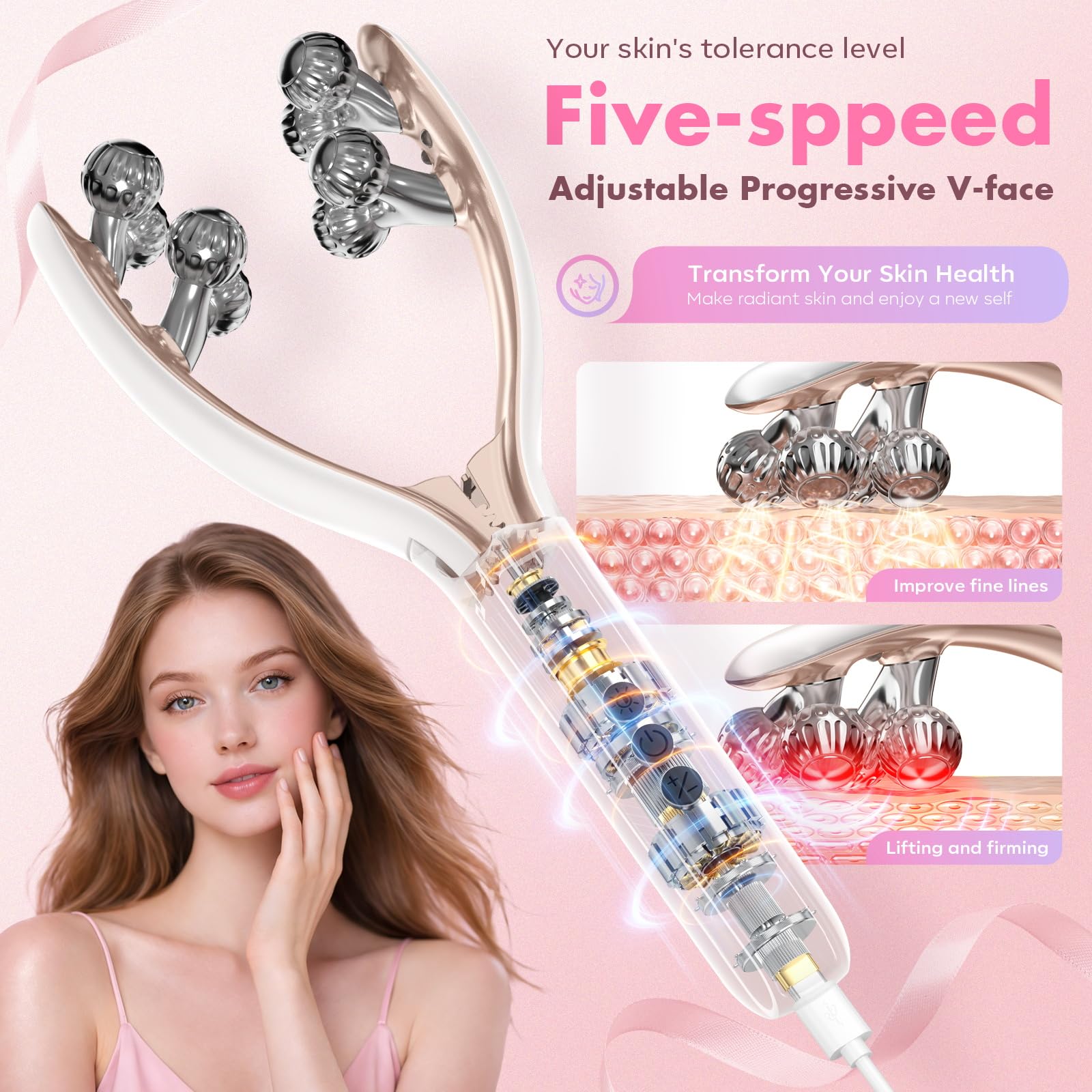 Wireless Face Massager Tool for Skin Lifting and Slimming