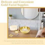 Gold Esthetician Facial Mask Mixing Set with Brushes and Sponges