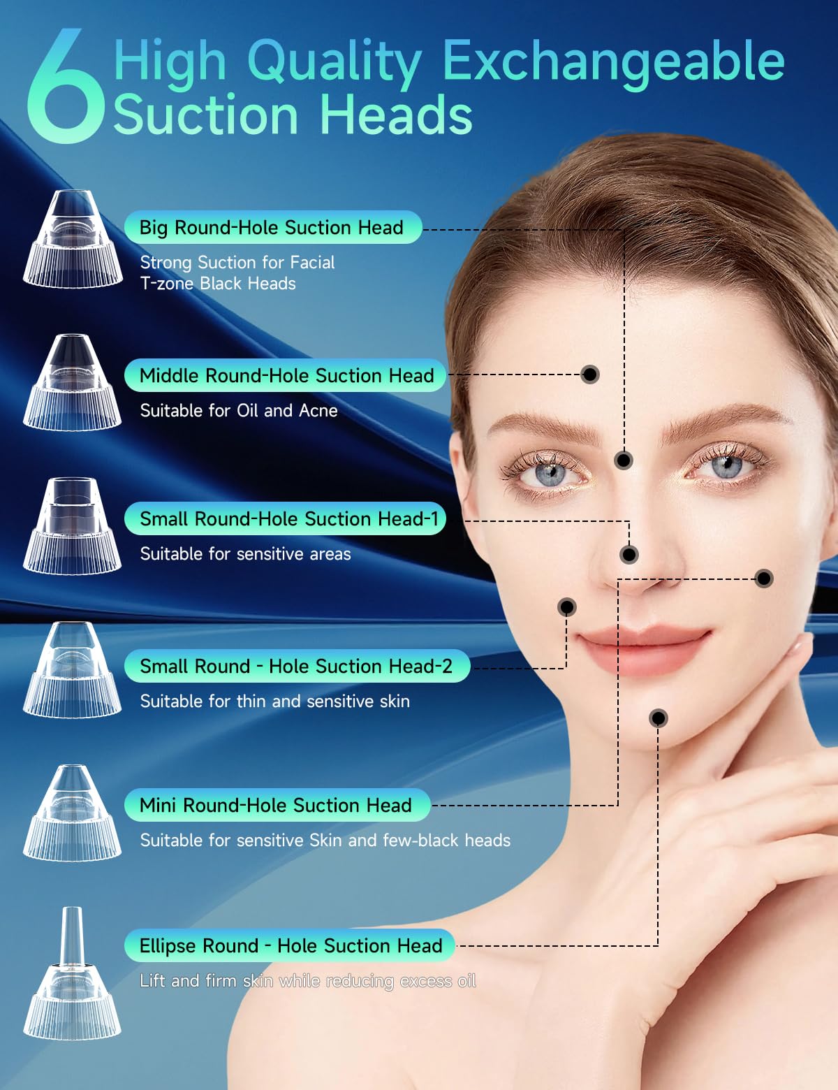 Visible Blackhead Remover Pore Vacuum 6MP Camera 5 Suction Levels