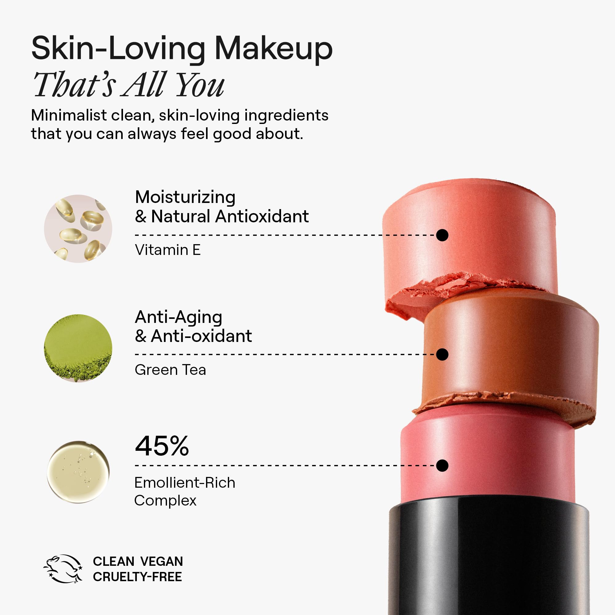 Three in One Matte Blush Stick for Cheeks Eyes Lips Cream Powder Blur