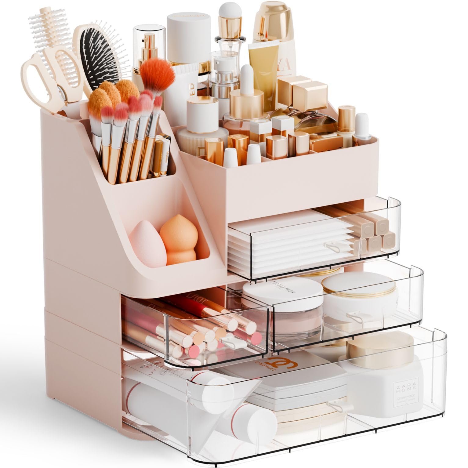 Large Makeup Organizer with Brush Holder