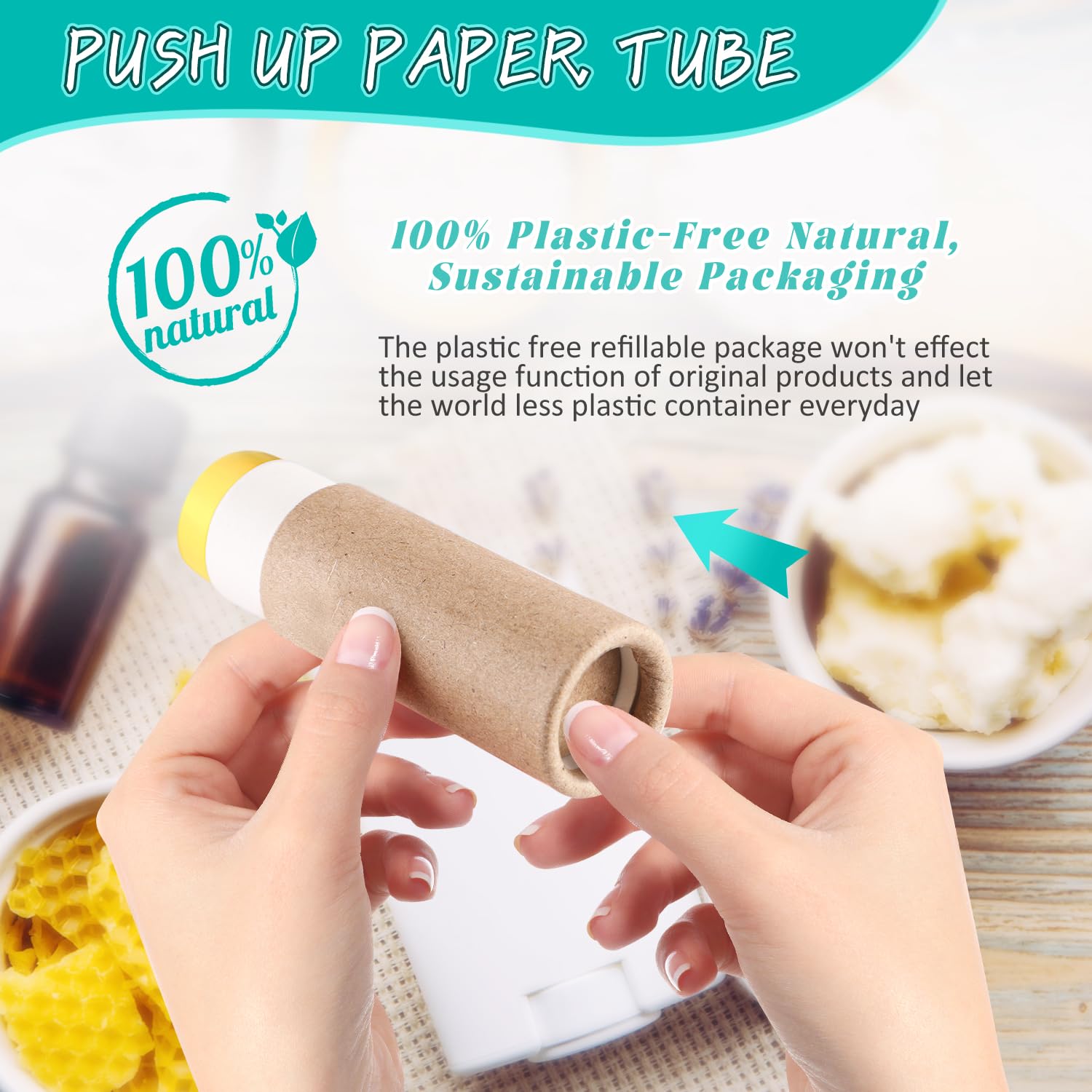 Biodegradable Kraft Paper Lip Balm Tubes for Balm and Solid Perfume