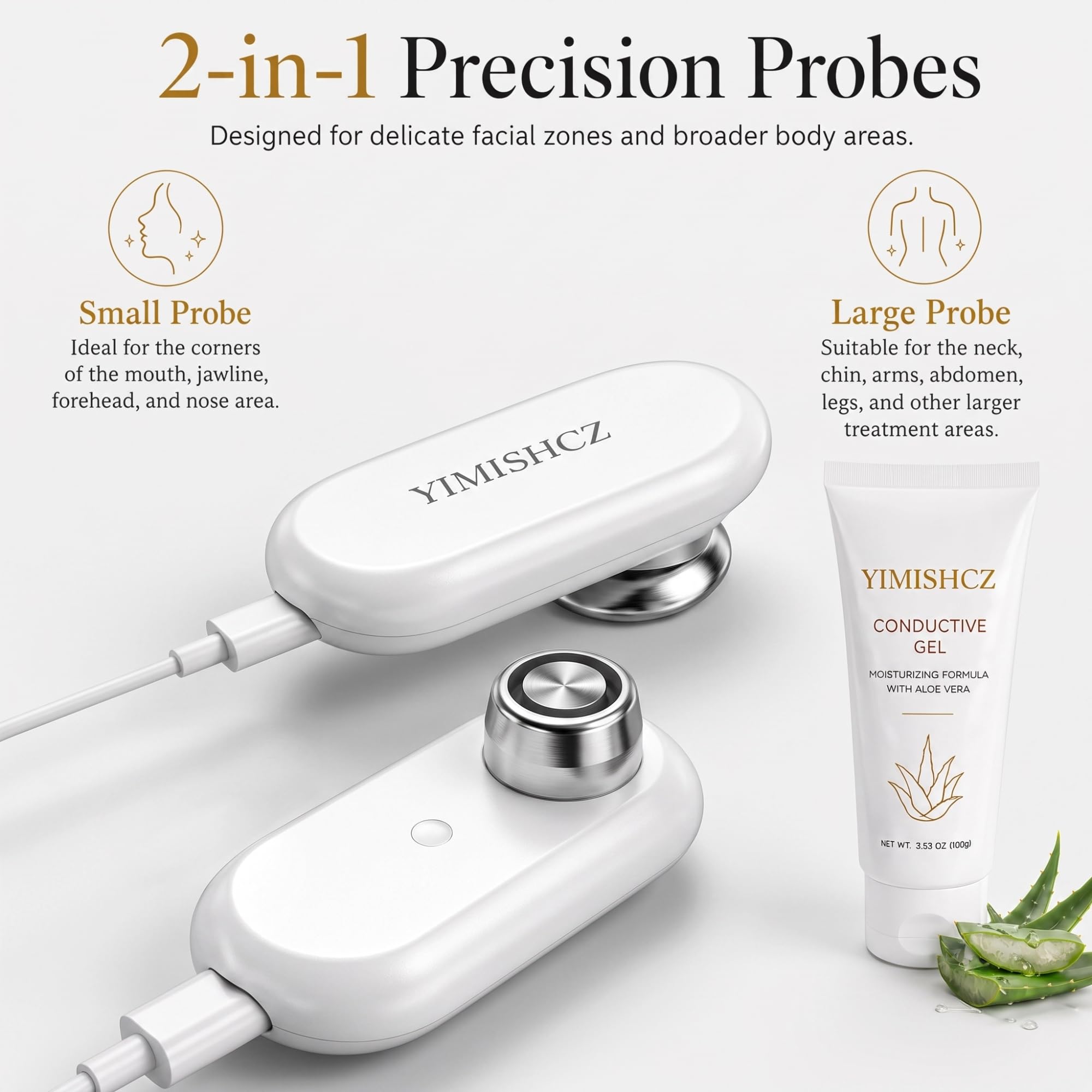 Dual Probe Facial Device for Lifting Tightening and Skin Renewal