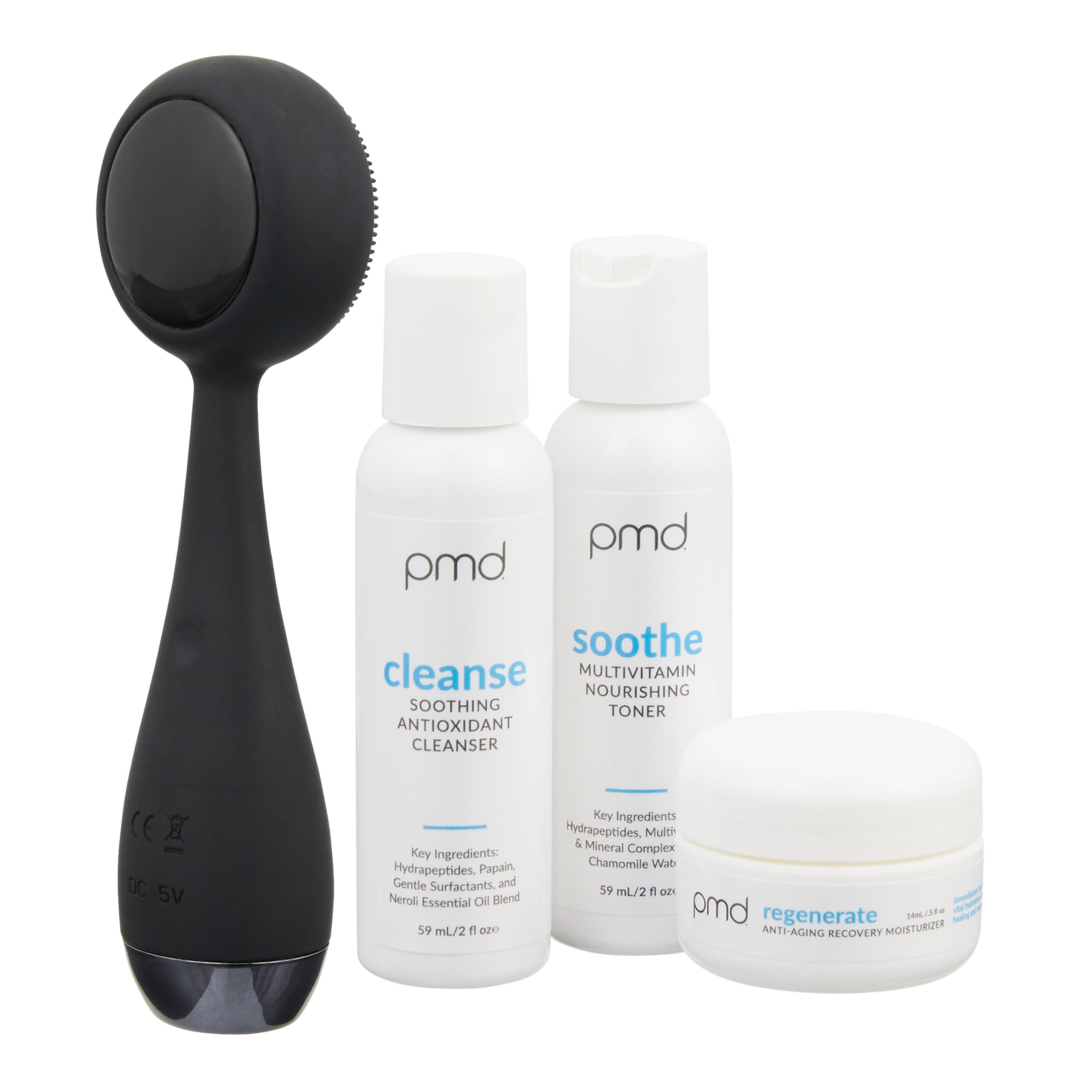 Heated Silicone Facial Cleansing Brush with Metal Massager