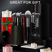 18 Piece Makeup Brush Set with Travel Holder Case