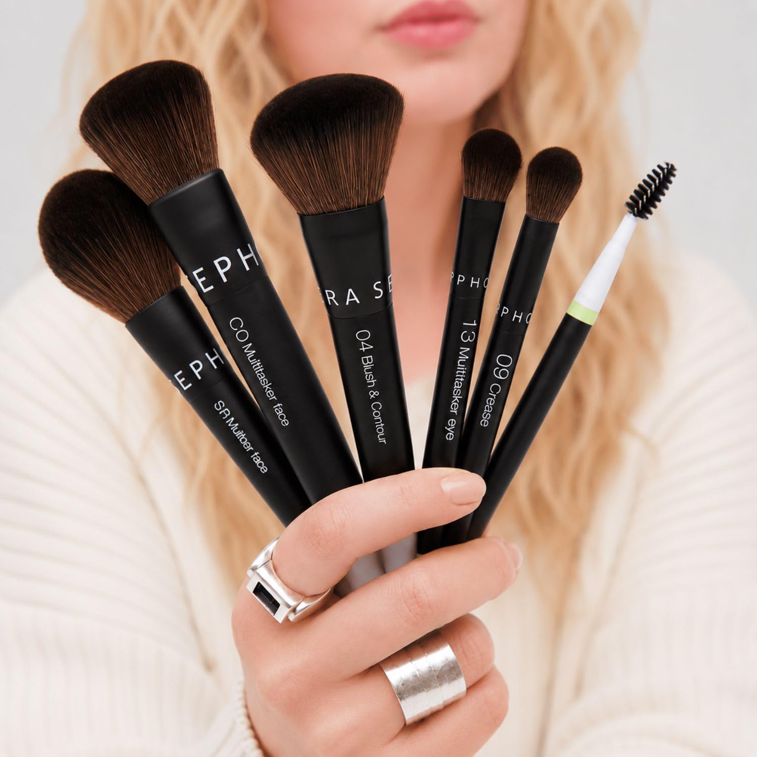 Starter Makeup Brush Set with Face Eye Brushes and Bag