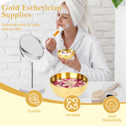 Gold Esthetician Facial Mask Mixing Set with Brushes and Sponges