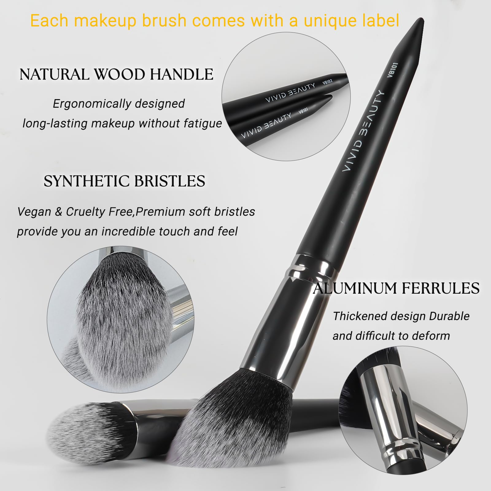 18 Piece Makeup Brush Set with Travel Holder Case