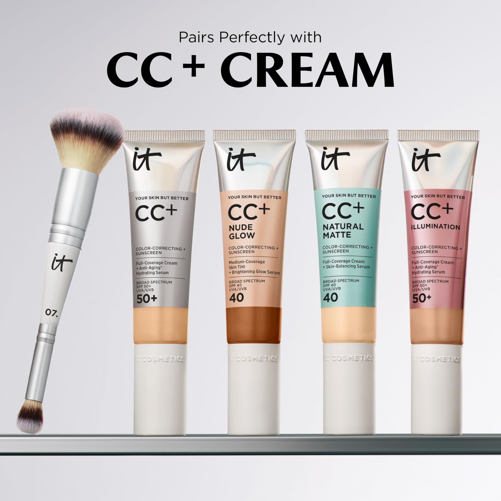 Dual End Complexion Brush for Foundation Concealer Contour Airbrush Finish