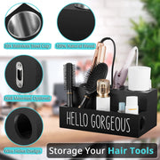 Wooden Hair Tool Organizer Wall Mount Holder