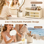 360 Rotating Makeup Organizer with Removable Brush Holder