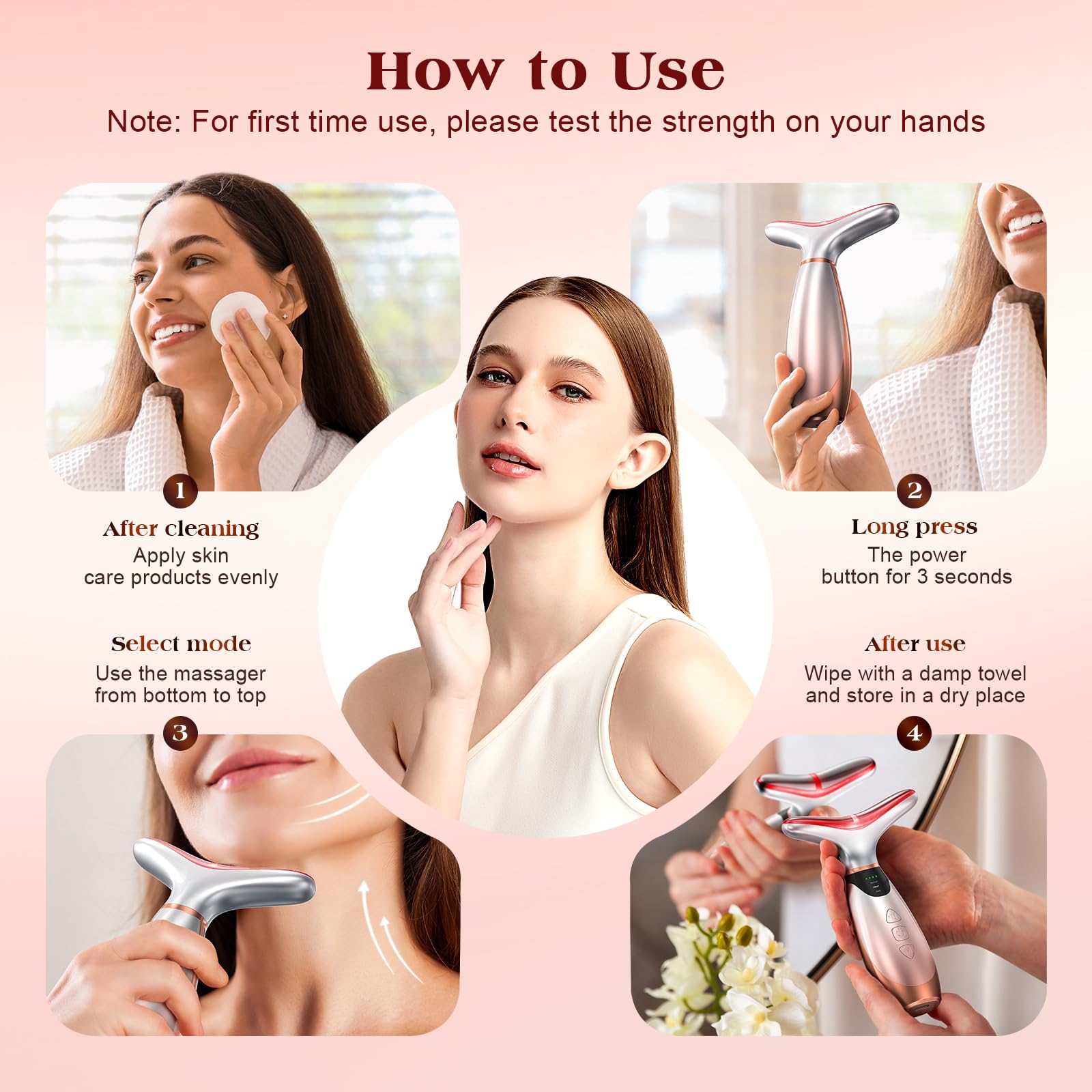 7 Color Red Light Therapy Facial Massager with Heat Vibration