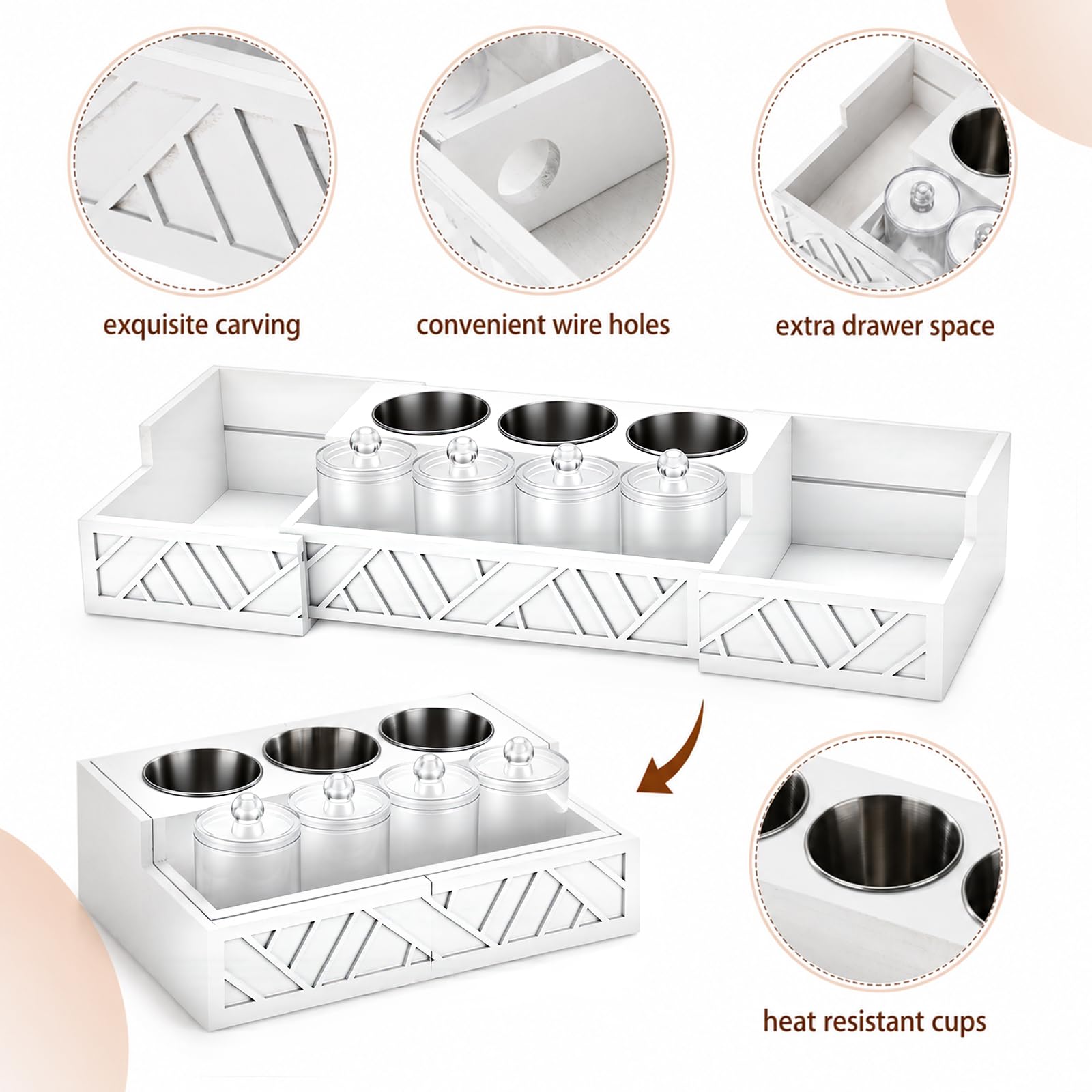 Expandable Hair Tool Organizer with Acrylic Holder Storage