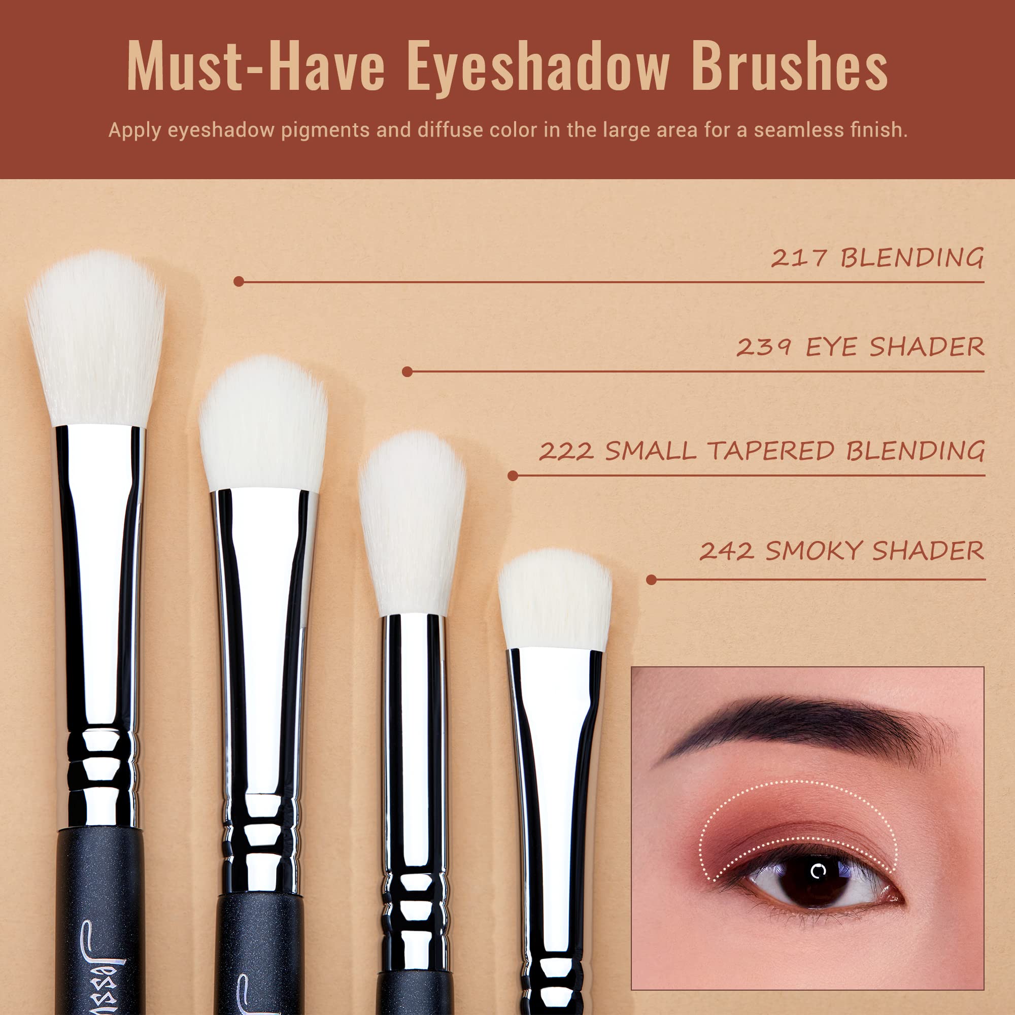 Premium Synthetic Eyeshadow Brush Set for Professional Makeup